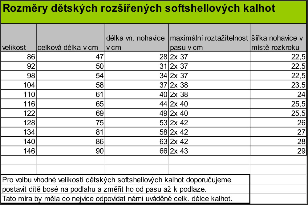 ROZŠÍŘENÉ softshellové kalhoty chlapecké